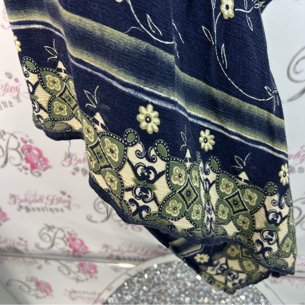 Jessica dress maxi long vintage belted tie up ribbon bow Navy Floral Maxi Dress - Picture 10 of 16